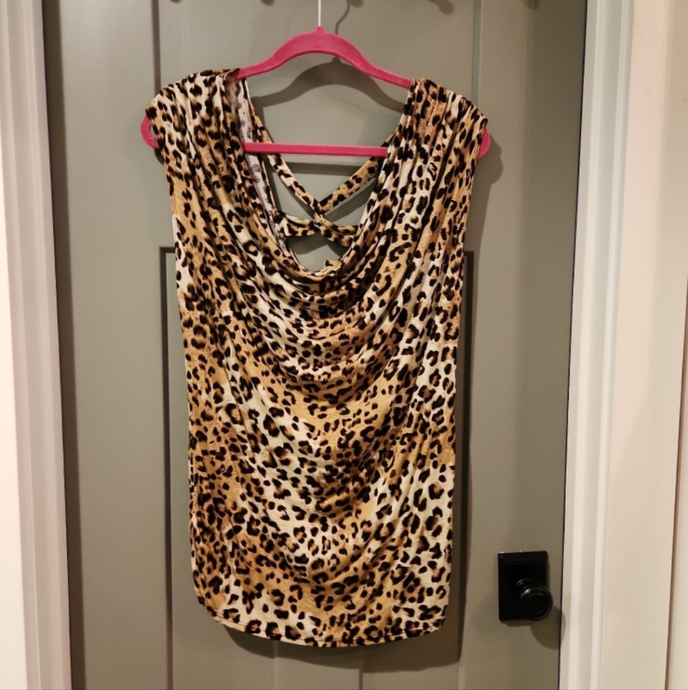 Sexy animal print blouse.